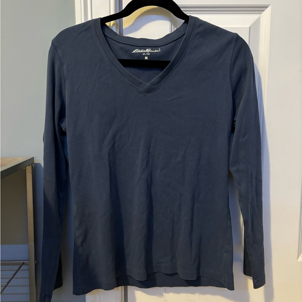Eddie Bauer V-Neck Blue Shirt